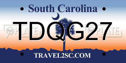 TDQG27 South Carolina License Plate