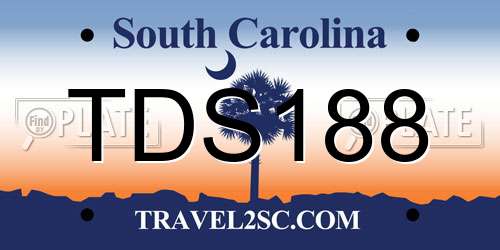 TDS188 South Carolina License Plate