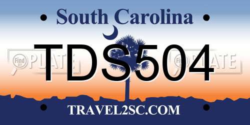TDS504 South Carolina License Plate