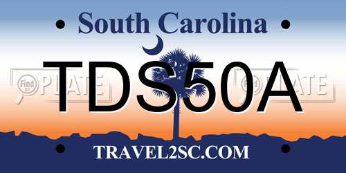 TDS50A South Carolina License Plate
