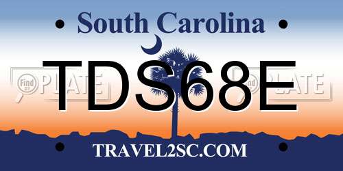 TDS68E South Carolina License Plate