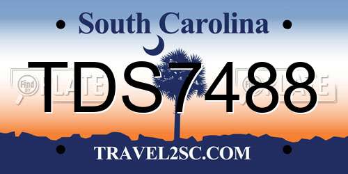 TDS7488 South Carolina License Plate