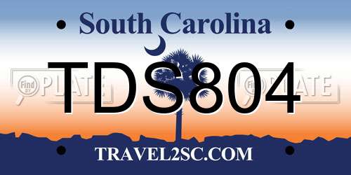 TDS804 South Carolina License Plate