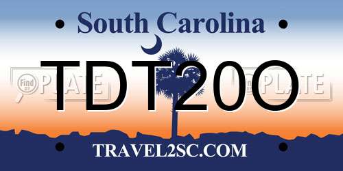 TDT20O South Carolina License Plate