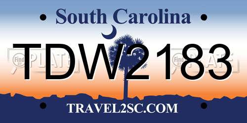 TDW2183 South Carolina License Plate