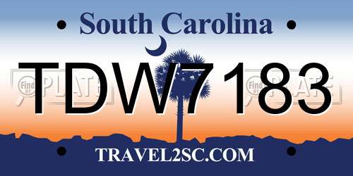 TDW7183 South Carolina License Plate