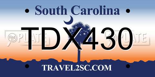 TDX430 South Carolina License Plate