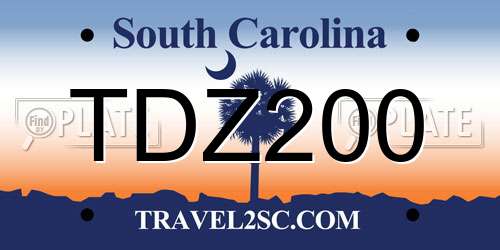 TDZ200 South Carolina License Plate