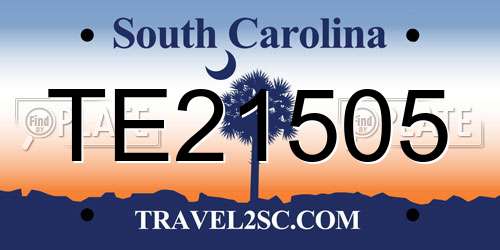 TE21505 South Carolina License Plate