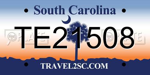 TE21508 South Carolina License Plate