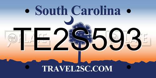 TE2S593 South Carolina License Plate