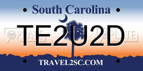 TE2U2D South Carolina License Plate