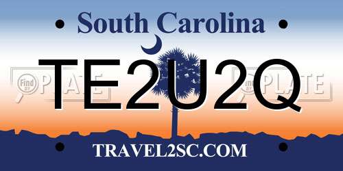 TE2U2Q South Carolina License Plate