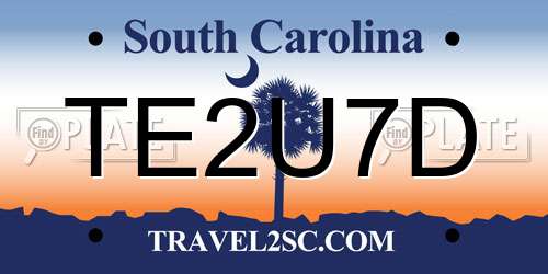 TE2U7D South Carolina License Plate