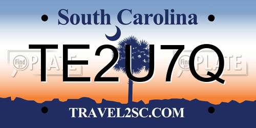 TE2U7Q South Carolina License Plate