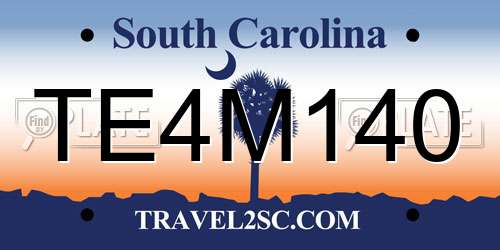 TE4M140 South Carolina License Plate