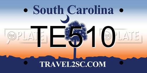 TE510 South Carolina License Plate