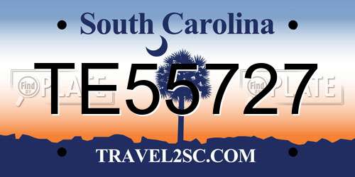 TE55727 South Carolina License Plate