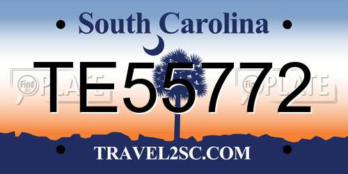 TE55772 South Carolina License Plate