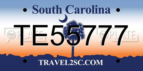 TE55777 South Carolina License Plate