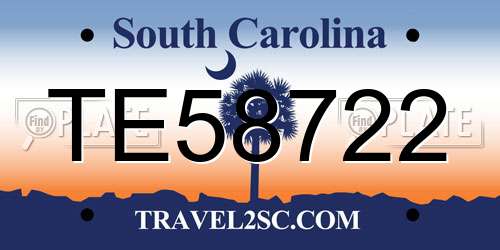 TE58722 South Carolina License Plate
