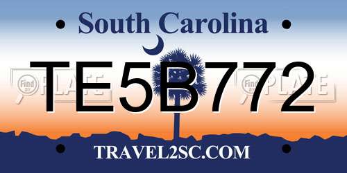 TE5B772 South Carolina License Plate