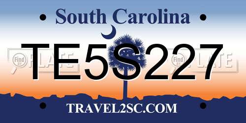 TE5S227 South Carolina License Plate