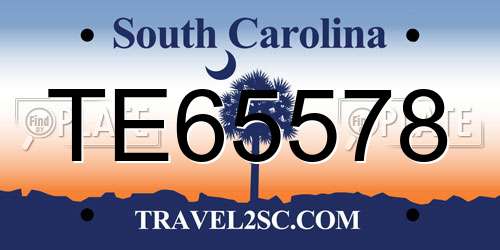 TE65578 South Carolina License Plate