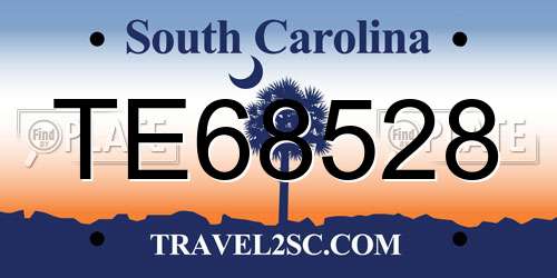 TE68528 South Carolina License Plate