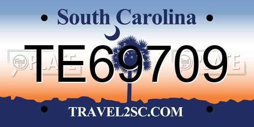 TE69709 South Carolina License Plate