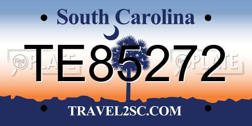 TE85272 South Carolina License Plate
