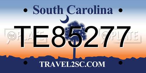TE85277 South Carolina License Plate