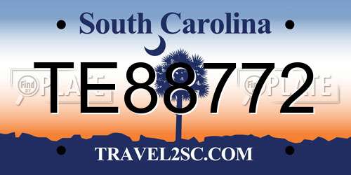 TE88772 South Carolina License Plate