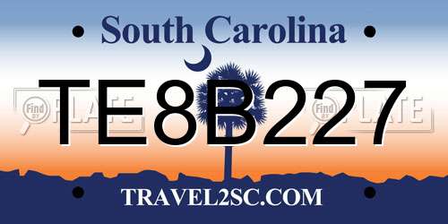 TE8B227 South Carolina License Plate