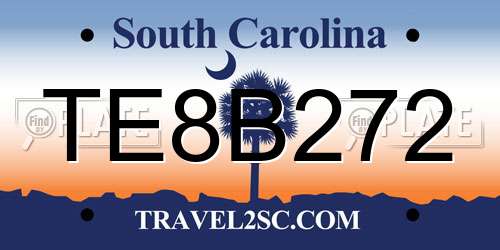TE8B272 South Carolina License Plate