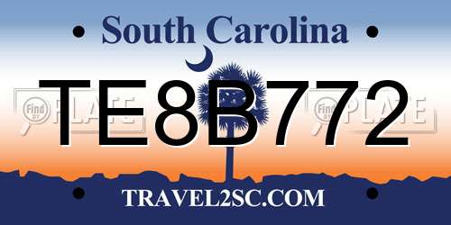 TE8B772 South Carolina License Plate