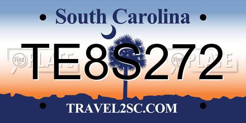 TE8S272 South Carolina License Plate