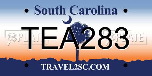 TEA283 South Carolina License Plate