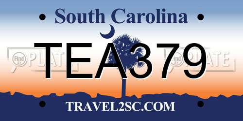 TEA379 South Carolina License Plate