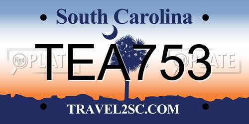 TEA753 South Carolina License Plate