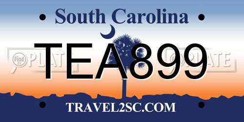 TEA899 South Carolina License Plate