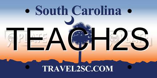 TEACH2S South Carolina License Plate