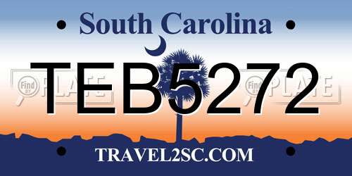 TEB5272 South Carolina License Plate