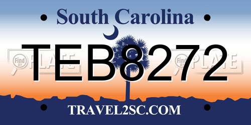 TEB8272 South Carolina License Plate
