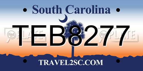 TEB8277 South Carolina License Plate