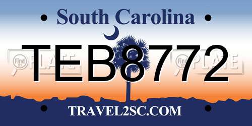 TEB8772 South Carolina License Plate