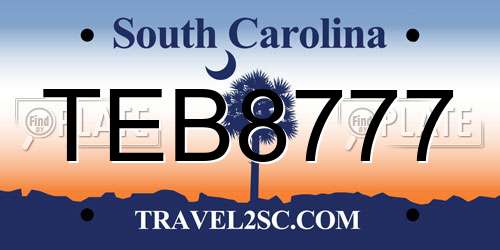 TEB8777 South Carolina License Plate