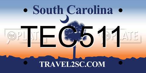 TEC511 South Carolina License Plate