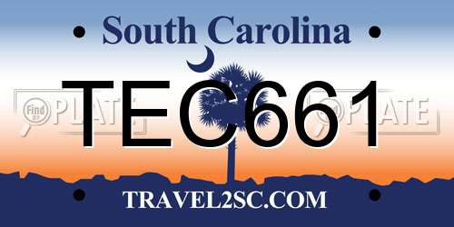 TEC661 South Carolina License Plate