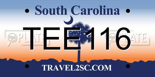 TEE116 South Carolina License Plate